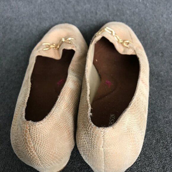 Ros Hommerson Taylor Nude Lizard Print Leather Loafers Womens Shoes Size 8.5 WW - Picture 11 of 13